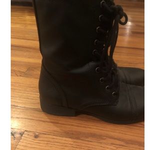 Black combat boots